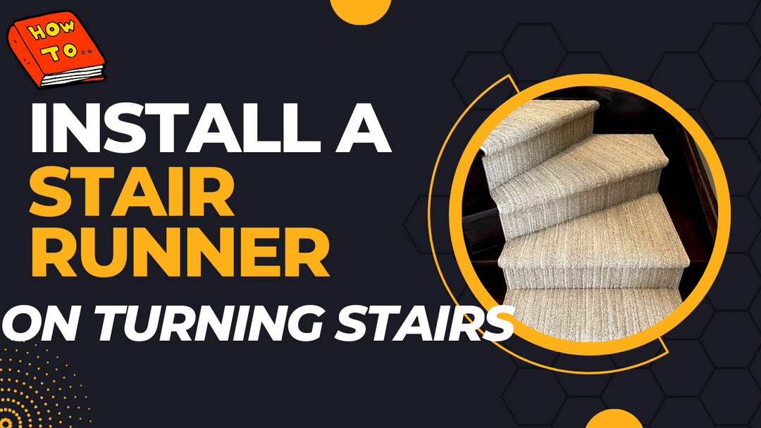 How to install a stair runner on winding turning stairs tutorial Canada 