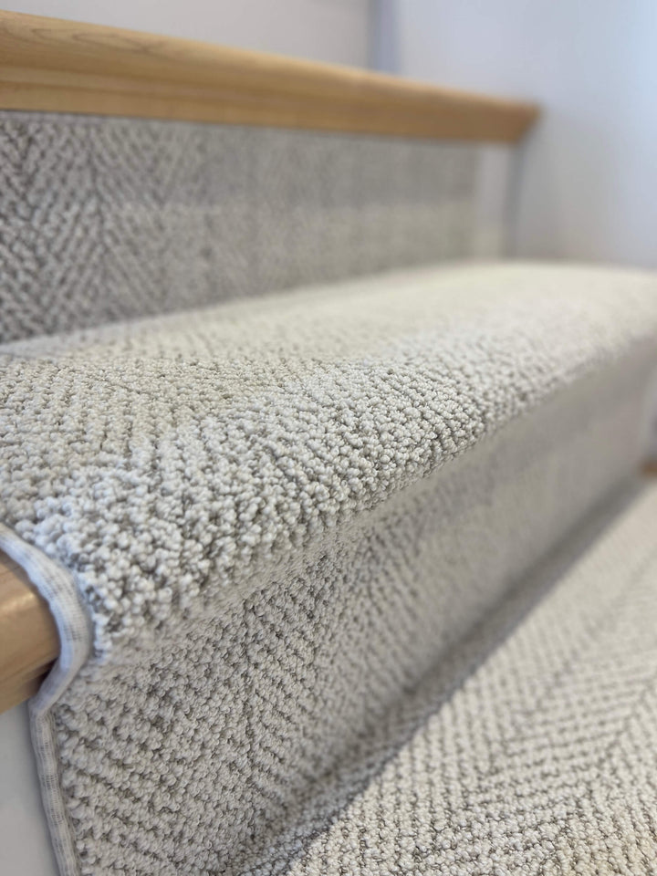 Amalfi Carrara Herringbone stair runner roll – durable carpet Canada