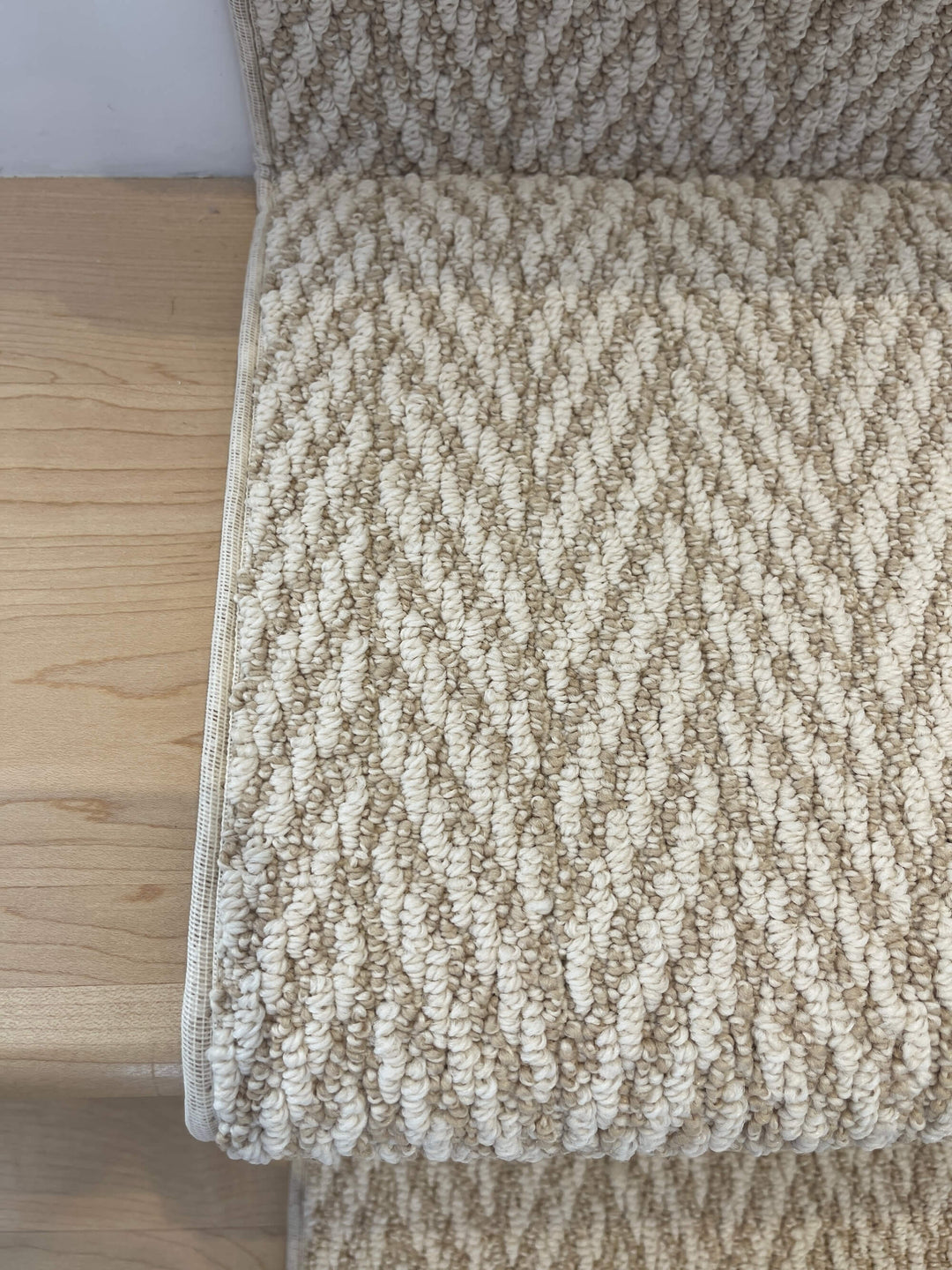 Rolled Anderson Tuftex Boutique Herringbone Stair Runner Canada showing weave detail