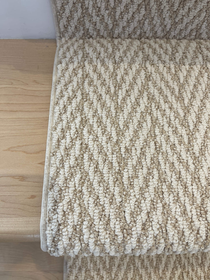 Rolled Anderson Tuftex Boutique Herringbone Stair Runner Canada showing weave detail