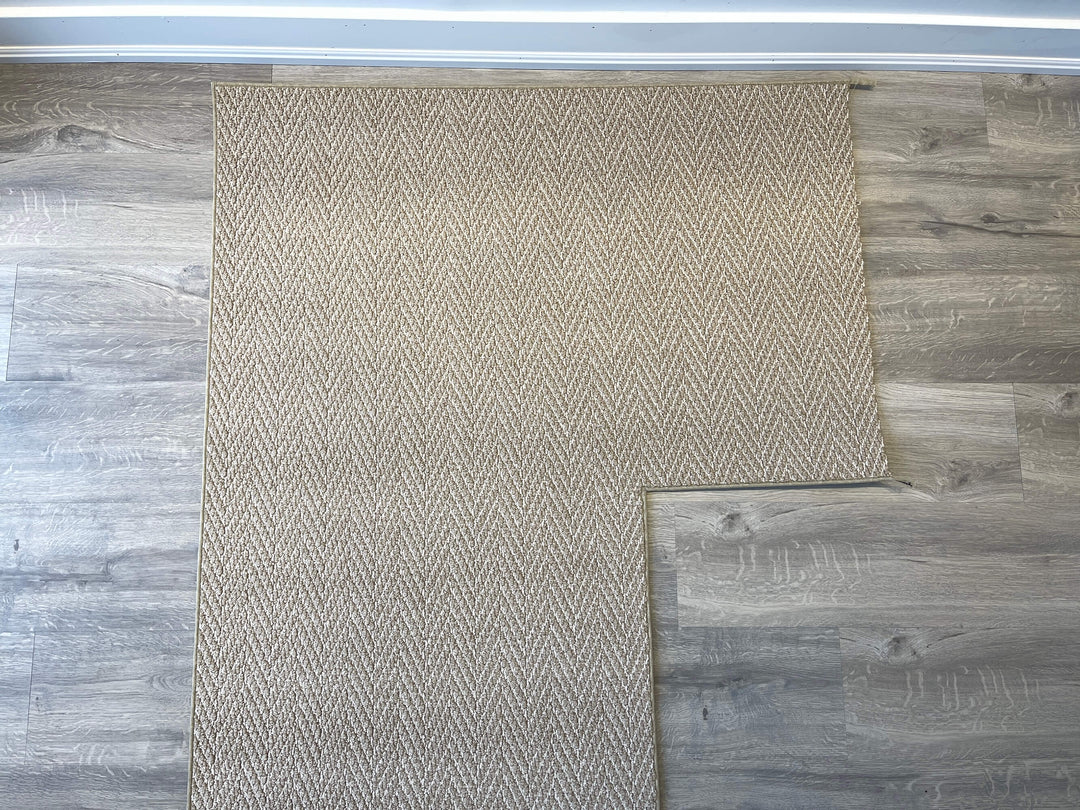 Full view of Anderson Tuftex Cork Stair Runner Landing Canada in warm cork-brown tones