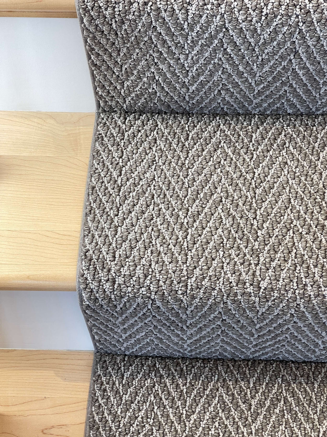 Close-up of Anderson Tuftex Shady stair runner Canada – durable textured carpet detail