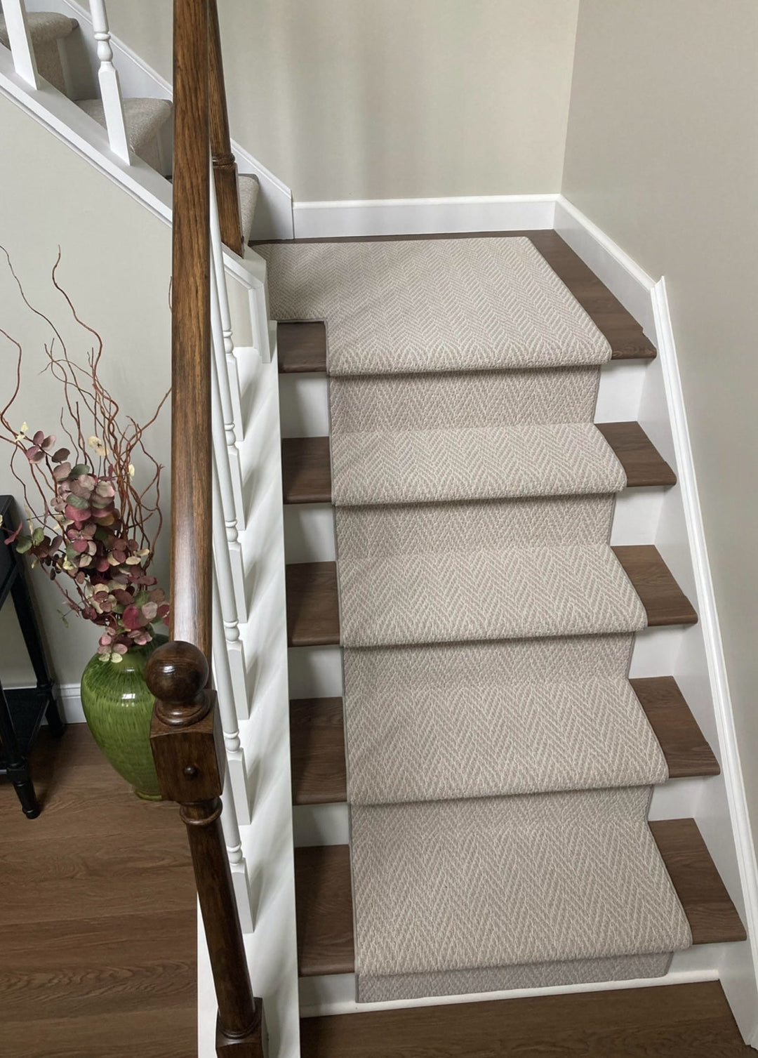 Anderson Tuftex Twine modern farmhouse stair runner Canada – installed in living space