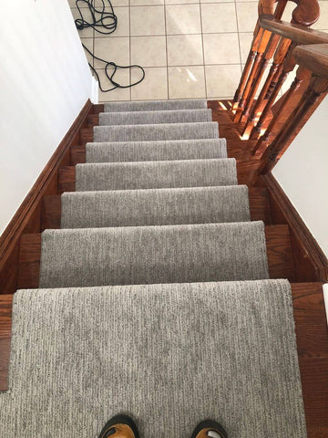 Sculptured Touch River Rock stair runner sample