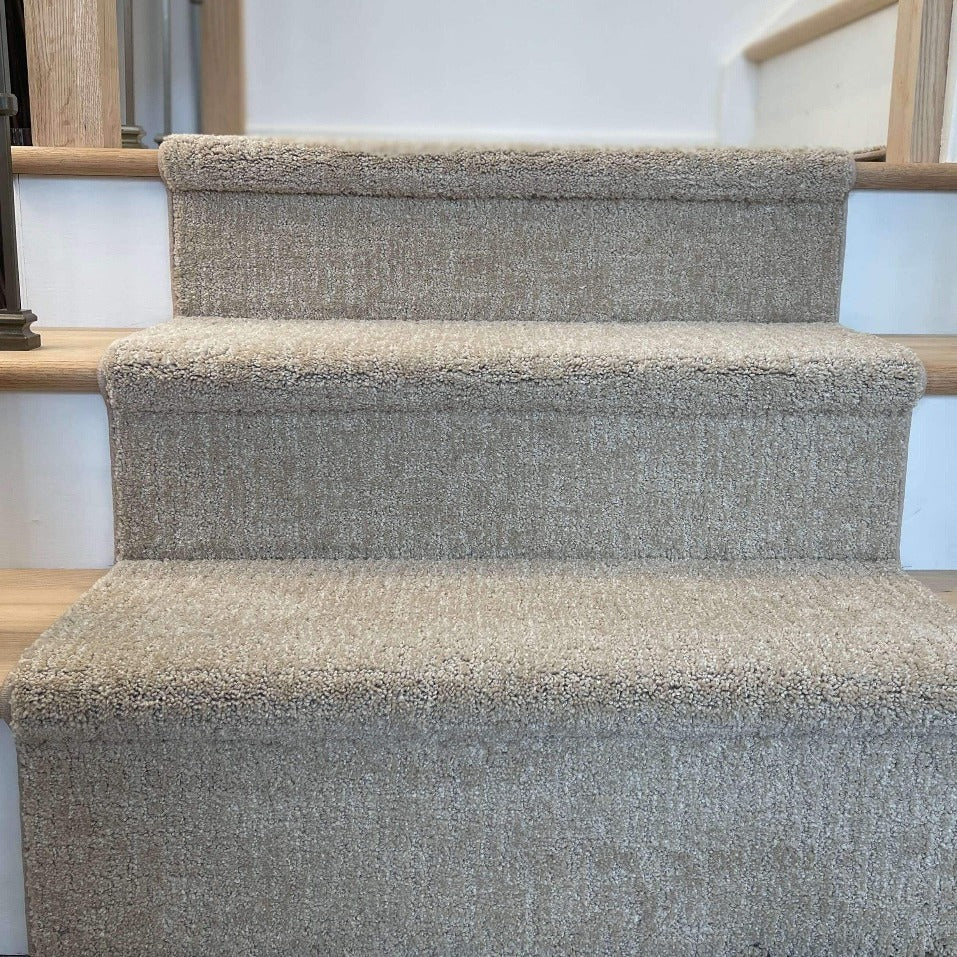 DIY Beige Stair Runner Installation Free Underpad