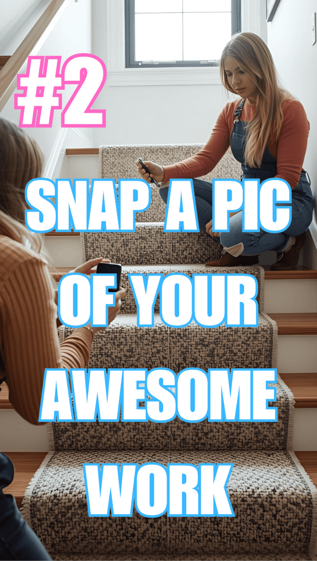 girls finishing ff their stair runner