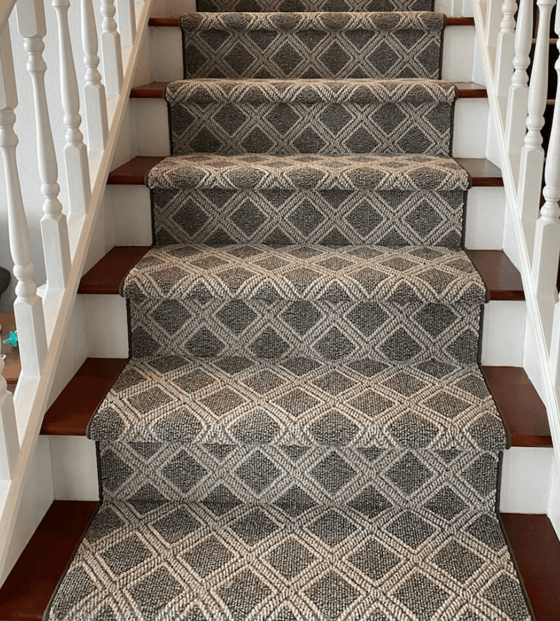 Close-up of Anderson Tuftex Scout Oxford stair runner Canada – custom textured carpet detail
